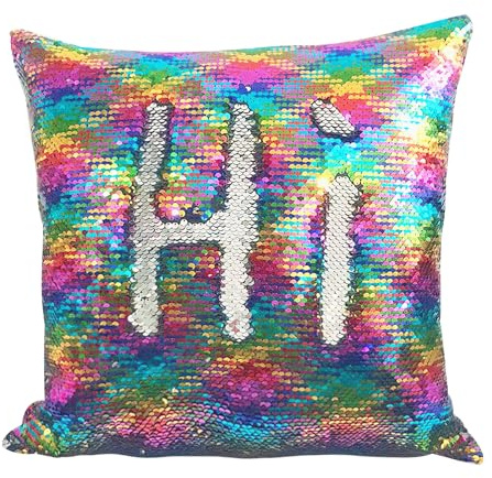 40X40 cm Reversible Sequin Pillow Covers Two-Color Flip Sequins Cushion Case Magic Glitter Sofa Decorative Pillowcase Shiny Mermaid Pillow Case for Home Decor Cafe Party Christmas (No Pillow Insert)