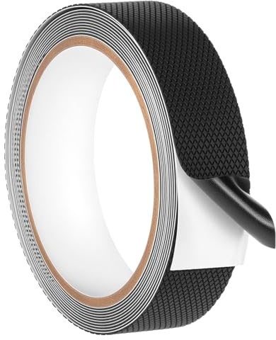 QWORK® Textured Rubber Grip Tape - 1In x 10Ft, Non-Slip Super Strong Adhesive - Making Handles or Contact Surfaces Safe and Comfortable