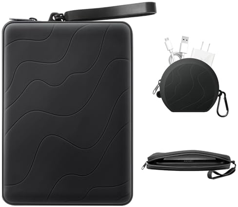 MoKo 6-7 Inch Silicone Clutch Sleeve for Kindles & E-Readers, Multi-Purpose Bag with Accessory Pouch Fits 7 Paperwhite/Colorsoft & 6.8 Paperwhite, 6 Kindles, Kobos, Nook, iPad Mini 6, Black