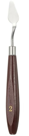 QUARKZMAN Coltello Da Pittura Strumento Per Pittura 1.1 X 0.59 Spatola In Acciaio Inossidabile Coltelli Tavolozza Strumenti Raschietti Con Manico In Legno Di Faggio Rosso/Argento