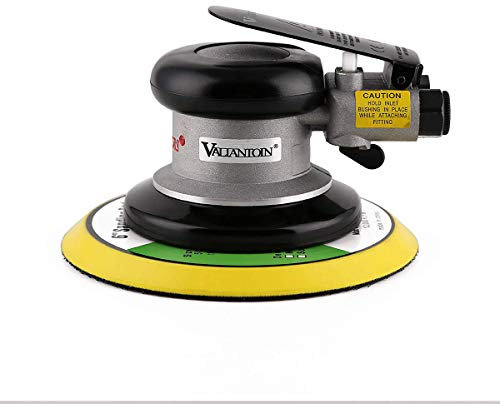 Valianto 6 Professional Air Random Orbital Palm Sander with 1pc 6 Backup Plate, Heavy Duty Dual Action Pneumatic Sander Silver