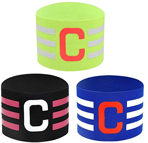 Dokpav 3 Stück Fußball Spielführer-armbinde, Verstellbare Größe Elastische Kapitänsbinde Armbinde, Fußball Captain Armband, Elastic Kapitäns Armbinde, Fußball Elastic Armbinden für Kinder, Erwachsene