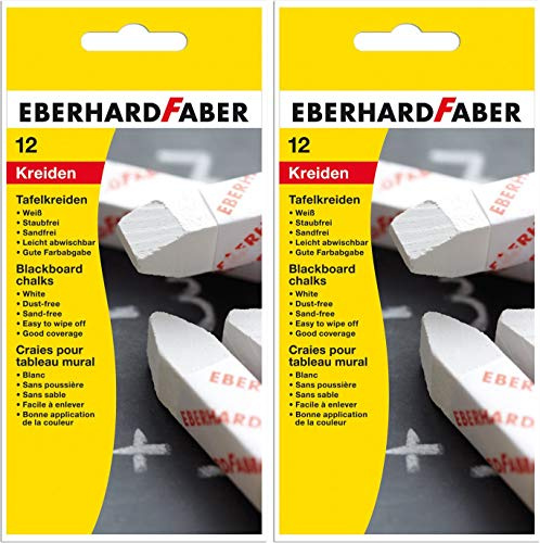 Eberhard Faber 525000 - Gessetti da parete, 12 pezzi, bianco (2)