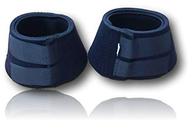 Hufglocken für Pferde Ponys | Warmblut Kaltblut Vollblut | schwarz | Neopren Springglocken S-XL | Hufschutz zum Reiten Springen Gelände Weide (L (schwarz))