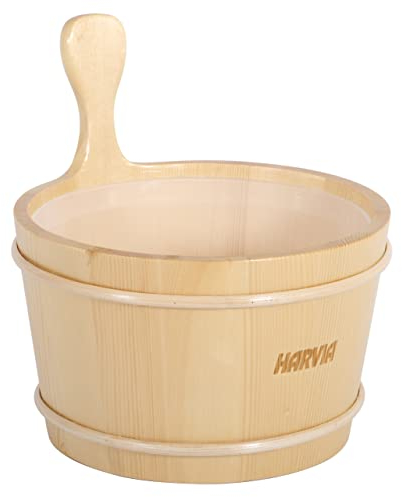 Harvia Saunaeimer mit Kunststoffeinsatz 4 L Aufgusskübel Saunakübel Holz
