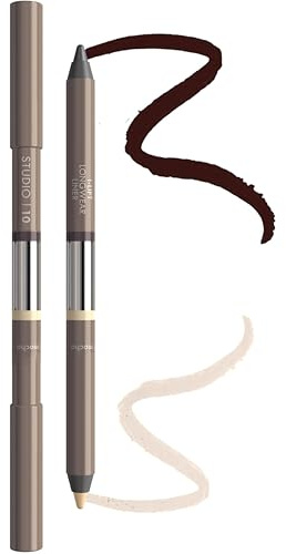 Longwear Kajal Eyeliner Pencil – Mocha Brown, Smudge Proof 3-in-1 Eye Liner with Blender Tip for Mature Sensitive Eyes