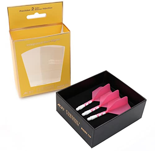 CUESOUL ROST T19 Integrated Dart Shaft and Flights 28mm Pink Big Wing Shape-Say Goodbye to Falling Dart Flight