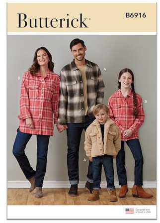 Butterick B6916A Children's, Teens' and Adults' Jacket Sewing Pattern Kit, Code B6916, Sizes XS-L/S-XL