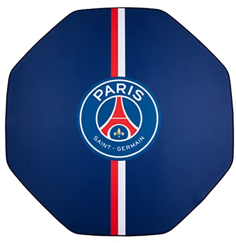 Konix PSG Tapis de Sol Gaming 98 x 98 cm pour Chaise de Bureau - Revêtement antidérapant - Bleu et Rouge