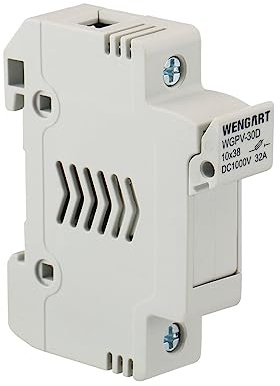 Wengart Porte-Fusible Photovoltaïque DC 1000V - 1 Pôle pour Cartouche 10x38mm - Montage Rail DIN 18mm - Protection Sécurisée pour Panneaux Solaires, Batteries et Van Life - Sans Voyant - Blanc