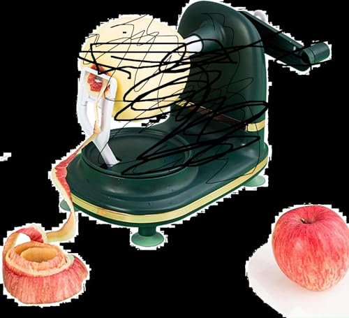 Éplucheur manuel multifonction pour pommes de terre, légumes, fruits et légumes | Éplucheur à poires à aspiration rapide avec manivelle automatique | Éplucheur à poires et pommes de terre (vert foncé)