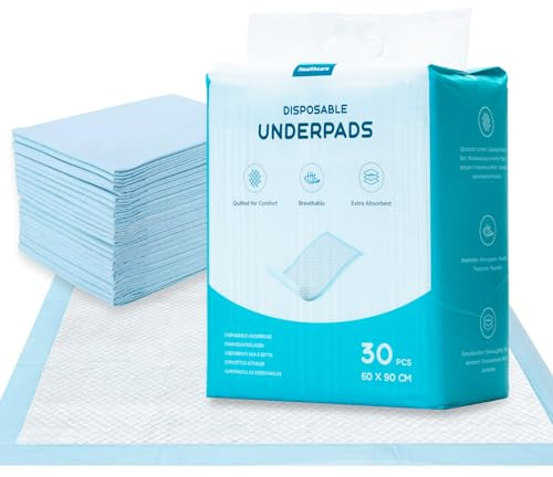 EUROPAPA® 30x saugstarke Inkontinenzunterlage 60x90cm Pflegeunterlage Krankenunterlagen Wasserdicht Inkontinenz Bettunterlage, Einwegunterlagen, Hygieneunterlagen für Erwachsene Kinder Baby