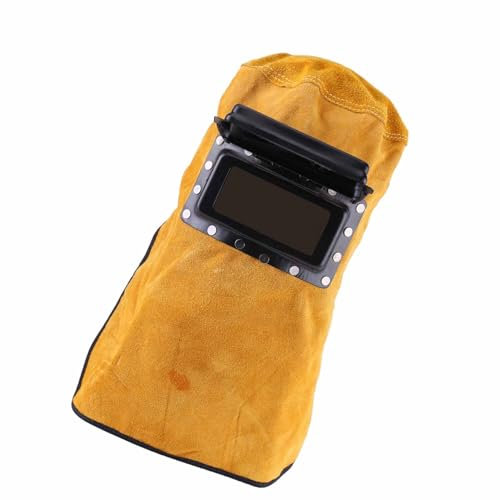 Yctze Heat Resistant Breathable Leather Welding Helmet with Lens - Durable Protection Mask for Welding