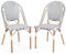 LIFEZEAL Gartenstühlen 2er Set, Bistrostuhl Rattan für den Außenbereich, Rattanstuhl mit Armlehnen & Rückenlehne, Stapelbarer Balkonstuhl Outdoor mit Metallrahmen, Tragkraft 150 kg