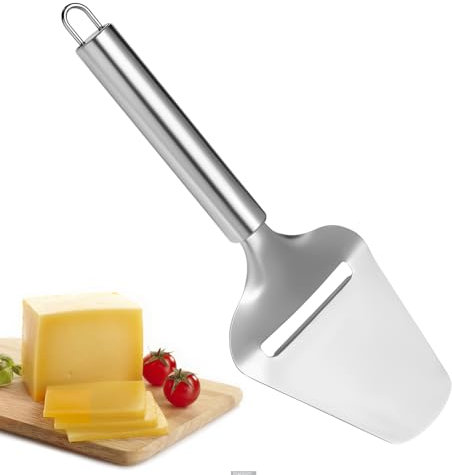 JIYIN Stainless Steel Cheese Slicer, Multi-Functional Cheese Slicer for All Types of Cheeses, Silver Non-Stick Professional Cheeses Shaver for Kitchen Cooking