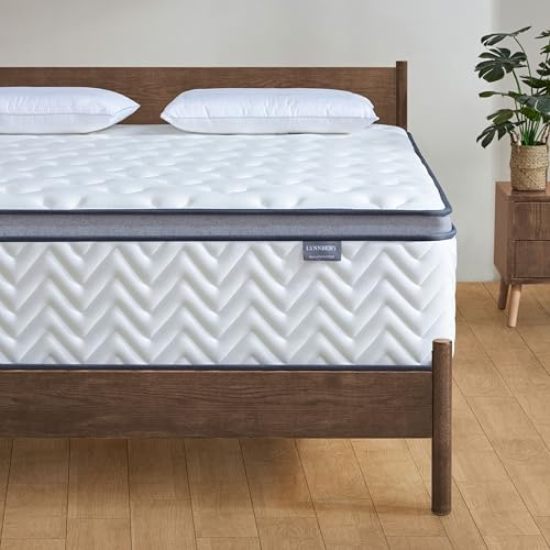 Lynnbery Matelas 180x200 cm, Hauteur 25 cm, Matelas en boîte, Mousse mémoire Hybride à & Ressorts ensachés, Fermeté Moyenne, Isolation des mouvements, Certifié Oeko-TEX​