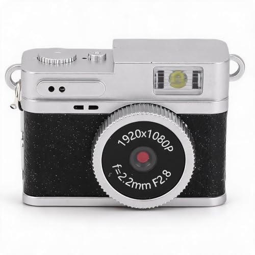 Mini KeyChain Camera, 1080p Liten Retrokamera, Vintage Digitalkamera, Bärbar Fotovideokamera, för Resestudier Nybörjare Nybörjare (Svart)