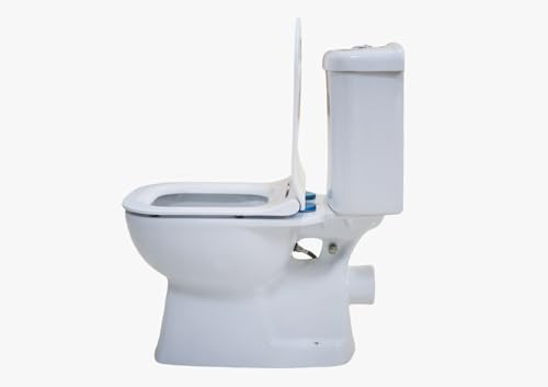 Aghadeer Eckiges Stand-WC mit Bidetfunktion, Keramik-Spülkasten,Urea Softclose-Sitz, Tiefspüler, Weiß