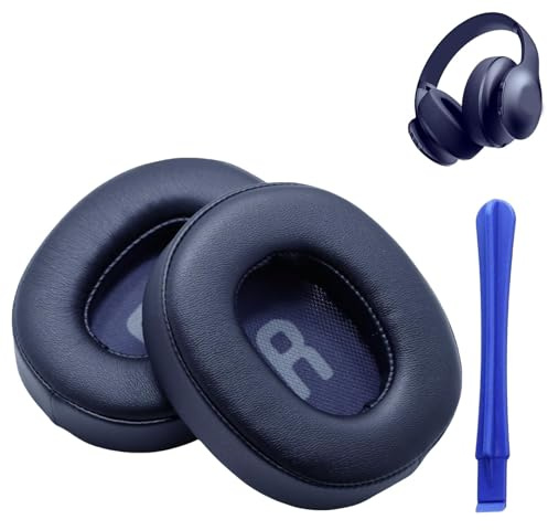 1 Par Almohadillas de Repuesto para Auriculares JBL Tune 700 (700BT)/710 (710BT)/720 (720BT)/750 (750BT, 750BTNC), Tune 760 (760NC), Espuma Viscoelástica y Cuero Proteico (Azul)
