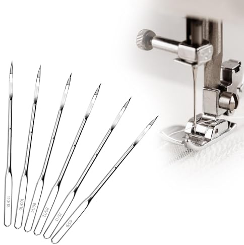 80 Pcs Sewing Machine Needles, Universal Sewing Machine Accessories for Singer Brother Janome Varmax Home Sewings Machines, 6 Sizes 65/9,75/11,80/12,90/14,100/16,110/18