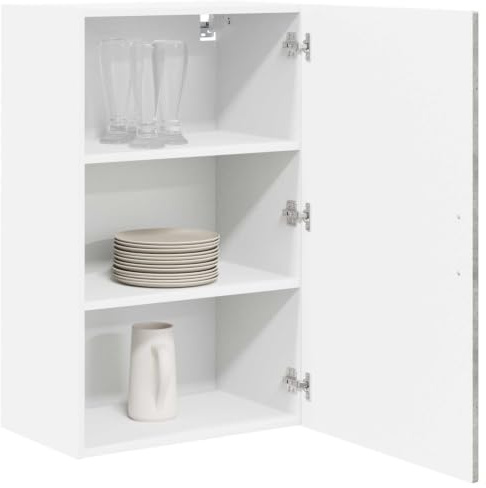 vidaXL Mobile da Cucina con Lo scaffale Grigio Cemento 50 x 31 x 80 cm, Armadi Cucina Moderni, mobili contemporanei, stoccaggio a Parete, scaffali pratici, opzioni Funzionali