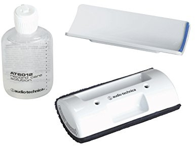 Audio-Technica AT6012 Record Care Kit with Record Care Solution, Brush Pad, Storage Base, and Adhesive Tape