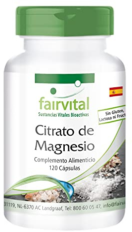 Fairvital | Magnesium Citrate - Vegan - HIGH Dosage - 120 Capsules - 100mg Magnesium per Capsule