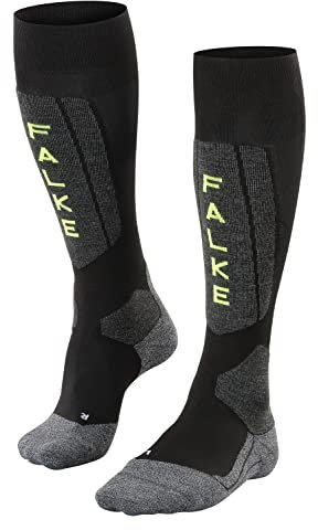 FALKE Herren Skisocken SK5 Expert M Kh Wolle Funktionsmaterial warm dünn 1 Paar, Schwarz Black-Lightning 3171, 39-41