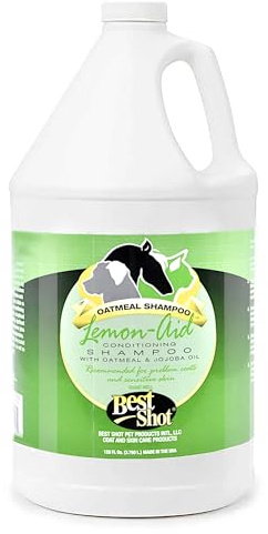 Best Shot Lemon-Aid Oatmeal Wash, Pet Shampoo for Dogs, Cats, and Horses, Ideal Pet Grooming Supplies, 1 Gallon
