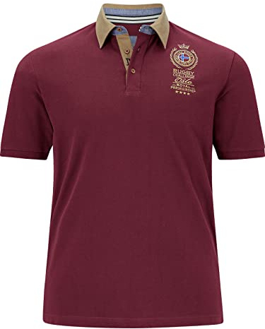 Jan Vanderstorm Herren Poloshirt Joakim Kurzarm Polohemd | Reine Baumwolle | große Größen L-7XL rot, 4XL (XXXXL) - 68/70