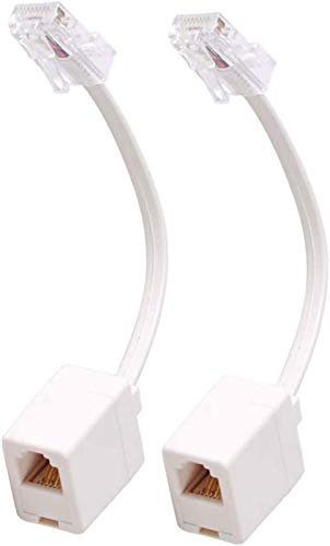 Uvital Cable adaptador convertidor RJ45 a RJ11 M/F, cable convertidor de teléfono RJ11 6P4C hembra a Ethernet RJ45 8P8C macho (2 unidades)