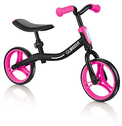 Globber Go Bike Laufrad für Jugendliche, Unisex, Schwarz/Rosa, höhenverstellbar