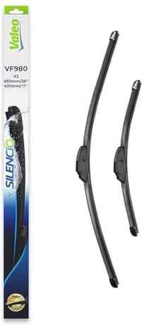 VALEO Silencio Escobilla - VF980 - Kit de Hojas Planas Originales 650 mm/430 mm - Alto Rendimiento, Visibilidad Superior en Carretera, Fácil Instalación - Delanteras - Juego de 2 Escobillas - 577980