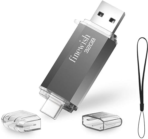 Chiavetta USB Tipo C 32 GB, 2 in 1 Type C Pennetta 32 giga USB C Pen Drive 32GB USB C Flash Drive 32GBper PC/New MacBook/Tablet/Smartphone Huawei, Samsung, Xiaomi,(Grigio)