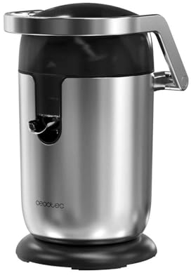 Cecotec Exprimidor eléctrico Xqueeze Bullet Pro, 600W de Potencia, Cono de plástico, Filtro con forma redonda, Palanca de precisión, Extracción continua, Sistema Antigoteo