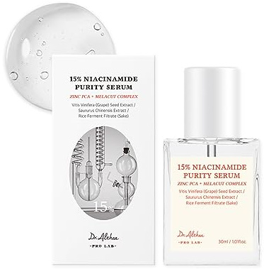 Dr. Althea 15% Niacinamida Purity Serum - Sérum facial iluminador con Zinc PCA y Melacut Complex - Poros reducidos, piel uniforme, sebo regulado - Vegano, pH 6.1, 30 ml