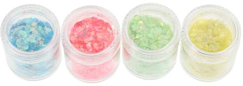 HAPINARY Holografische Glitzer-Pailletten 4 Flaschen Nagelglitzer feiner Glitzer zum Basteln glänzendes Nagelkunstzubehör