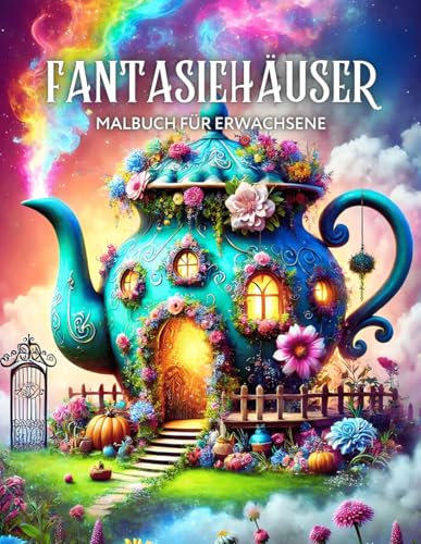 Fantasiehäuser Malbuch für Erwachsene: Verspielte Designs mit magischen Häusern von Feen und Gnomen zur Entspannung und Achtsamkeit