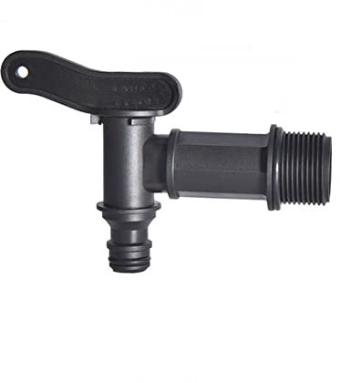Robinet de citerne d'eau de 1,9 cm – Connecteur de tuyau d'arrosage en plastique étanche – Filetage BSP de rechange avec écrou en laiton pour tonneaux de pluie, réservoirs IBC, bière maison et