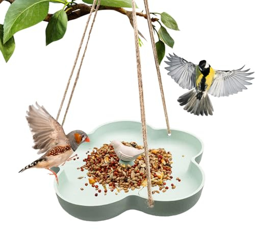Colgante para pájaros, Gran Capacidad, Cuenco de Agua para Exteriores, estación Decorativa de Alimentos para Animales Salvajes con Cuerdas para jardín, balcón, baño para pájaros para Animales