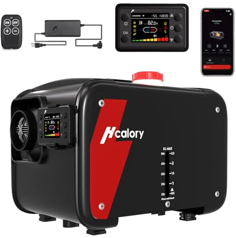 Diesel Heater 8KW, HBH1S 12V Parking Diesel Air Heater All in One with App Control, 10-Temperature Settings, Auto Start-Stop and Fast Heating, 110V AC & 12V 24V DC, for Car, RV, Campers