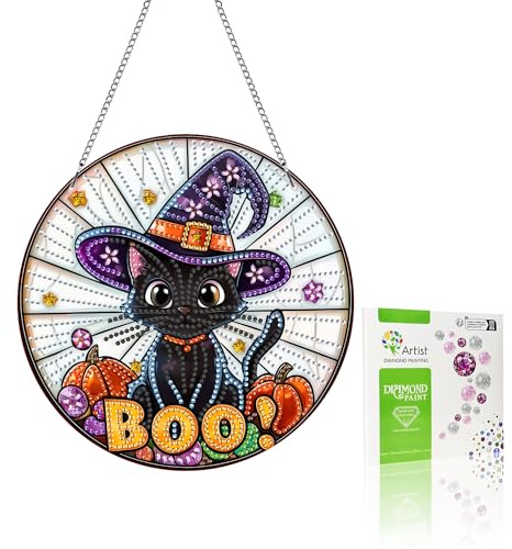 VAIIEYO Halloween Diamond Art Hanging Ornament, Pearl Art Kits for Adults