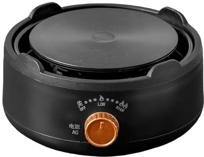 Mini Chauffante Électrique - Réchaud Compact Cuisine Bureau Portable | Plaques Cuisson Camping Voyage Chauffage | Appareil Inox Petit Format Chauffe Rapide Sécurisé, Cuisinière Grise Stable