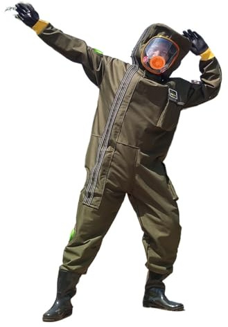 traje de apicultor, Ropa for avispas, conjunto completo grueso antiabejas, traje antiavispas transpirable con ventilador, equipo for cultor, herramientas(Groen,12V fan XL)