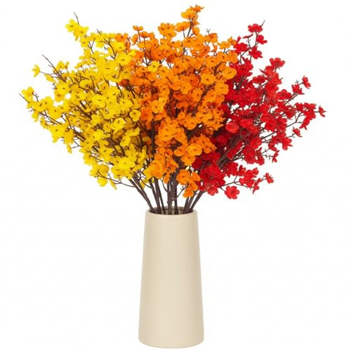 PANYI 9 Pezzi Fiori Autunnali Artificiali Fiori Artificiali di Gypsophila Fiori Artificiali di Seta fiori Autunnali Adatti per vasi, Matrimoni, Feste, Decorazioni Autunnali