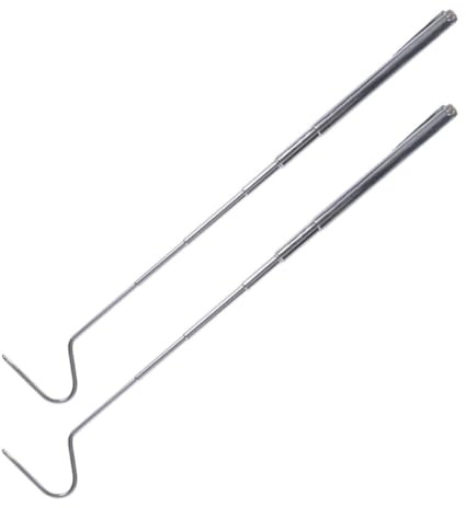 HAPINARY Gancho de Agarrar Extensible para Inoxidable Acero Serpientes en de 71cm, 2 Piezas Mango Fácil Herramienta para Atrapar Reptiles Captura Salvaje