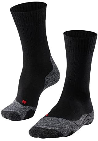 FALKE Herren Wandersocken TK2 Explore M So Wolle Funktionsmaterial antiblasen dick 1 Paar, Schwarz Black-Mix 3010-O, 49-50