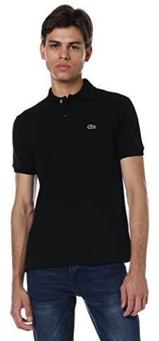 Lacoste Herren Polo-Shirt Kurzarm L1212, Männer Polo-Hemd,2 Knopf,Regular Fit,Schwarz,6