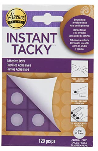 Aleene's 33187 Instant Tacky Dots, 120 Pieces, 1/2 Inch, Art, Craft, Wood