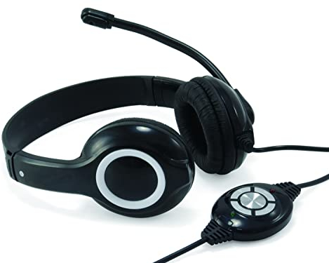 HEADSET CONCEPTRONIC CHATSTAR2U2R USB MICROFONO FLEXIBLE CONTROL DE VOLUMEN COLOR NEGRO / BLANCO CCHATSTARU2B